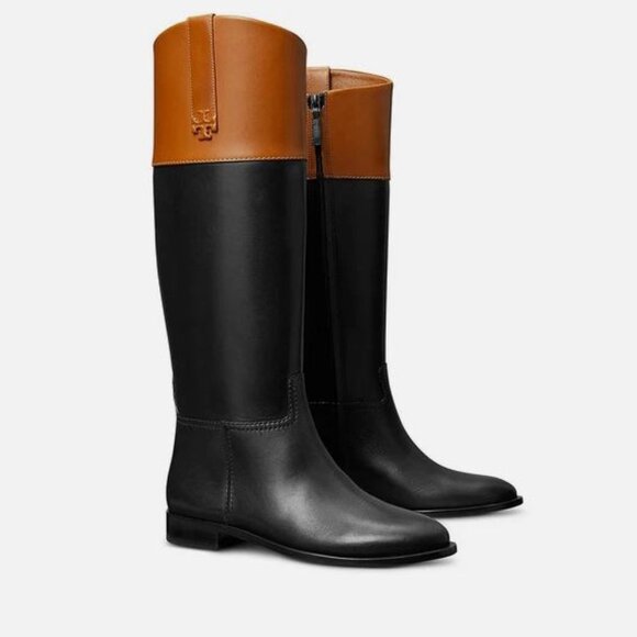 Brand new Tory Burch sz 7.5 Womens Black Leather Knee-High Boots Shoes 153135 - Picture 5 of 5